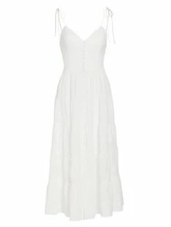 Alice + Olivia Shanti Eyelet Lace Midi-Dress White -ALICE + OLIVIA Sales unnamed file 2546