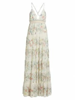 Alice + Olivia Karolina Smocked Tiered Maxi Dress