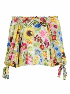 Alice + Olivia Alta Photographic Flower Top