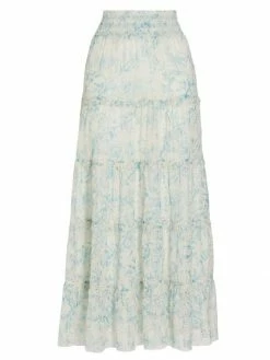 Alice + Olivia Aisha Eyelet Lace Midi-Skirt