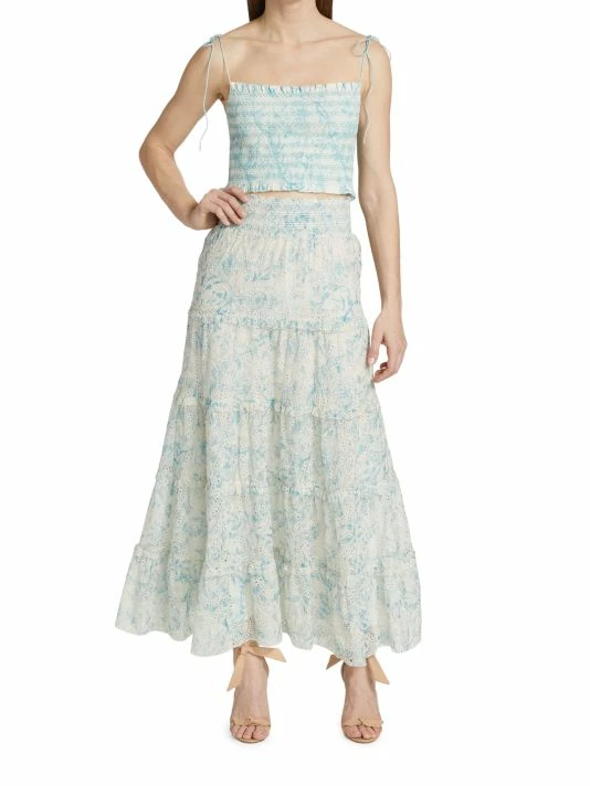 Alice + Olivia Aisha Eyelet Lace Midi-Skirt 2 Alice + Olivia Aisha Eyelet Lace Midi-Skirt - Image 2