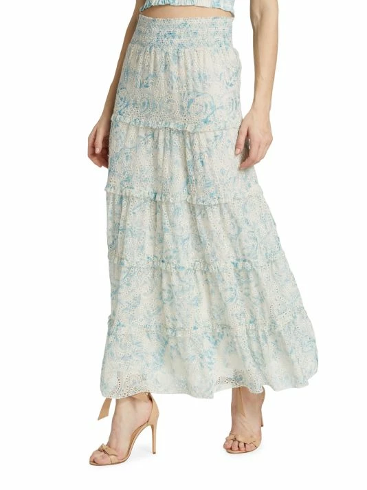 Alice + Olivia Aisha Eyelet Lace Midi-Skirt 4 Alice + Olivia Aisha Eyelet Lace Midi-Skirt - Image 4