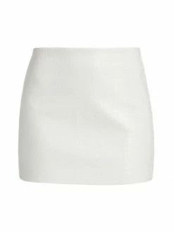 Alice + Olivia Croc-Effect Faux Leather Minskirt