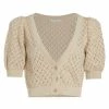 Alice + Olivia Romi Puff-Sleeve Embellished Cardigan