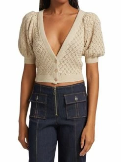 Alice + Olivia Romi Puff-Sleeve Embellished Cardigan -ALICE + OLIVIA Sales unnamed file 2723