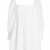 Alice + Olivia Rowen Tiered Tie-Back Cotton Minidress