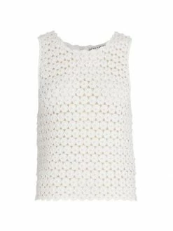 Alice + Olivia Reva Pearl Crochet Top