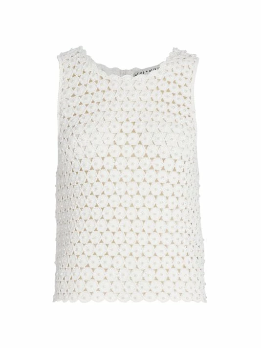 Alice + Olivia Reva Pearl Crochet Top 1 Alice + Olivia Reva Pearl Crochet Top