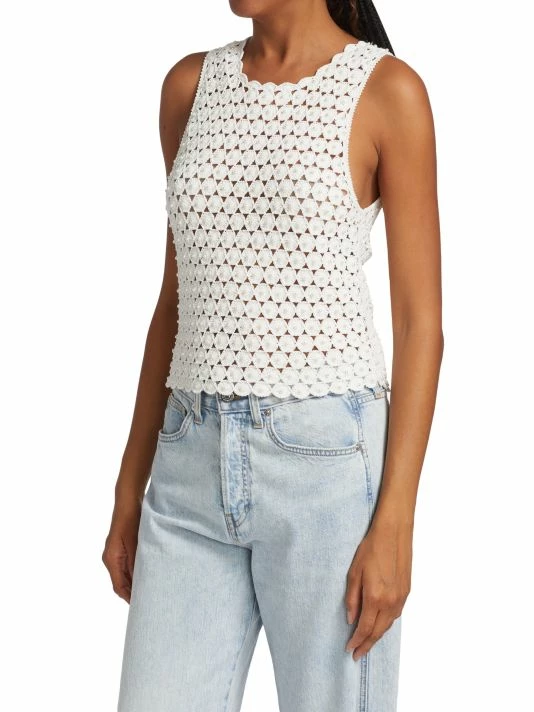 Alice + Olivia Reva Pearl Crochet Top 4 Alice + Olivia Reva Pearl Crochet Top - Image 4
