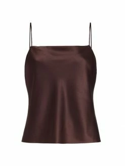 Alice + Olivia Harmon Drapey Slip Tank Charcoal -ALICE + OLIVIA Sales unnamed file 2789