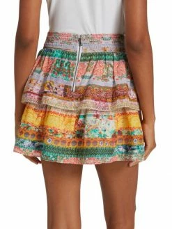 Alice + Olivia Jojo Printed Tiered Ruffle Miniskirt -ALICE + OLIVIA Sales unnamed file 366