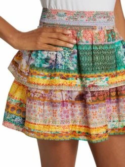 Alice + Olivia Jojo Printed Tiered Ruffle Miniskirt -ALICE + OLIVIA Sales unnamed file 367