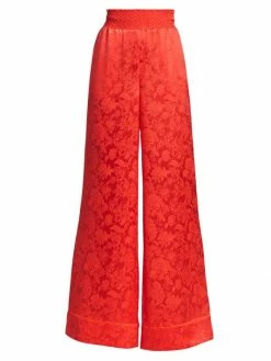 Alice + Olivia Willis Satin Wide-Leg Pants