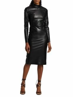 Alice + Olivia Delora Faux Leather Sheath Dress -ALICE + OLIVIA Sales unnamed file 385