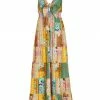 Alice + Olivia Karolina Paneled Linen-Blend Maxi Dress