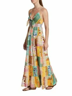 Alice + Olivia Karolina Paneled Linen-Blend Maxi Dress -ALICE + OLIVIA Sales unnamed file 408