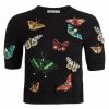 Alice + Olivia Ciara Butterfly Embroidered Sweater