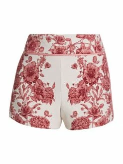 Alice + Olivia Donald High-Rise Floral Jacquard Shorts