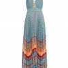 Alice + Olivia Gloria Chain-Strap Pleated Maxi Dress