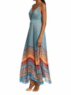Alice + Olivia Gloria Chain-Strap Pleated Maxi Dress -ALICE + OLIVIA Sales unnamed file 495
