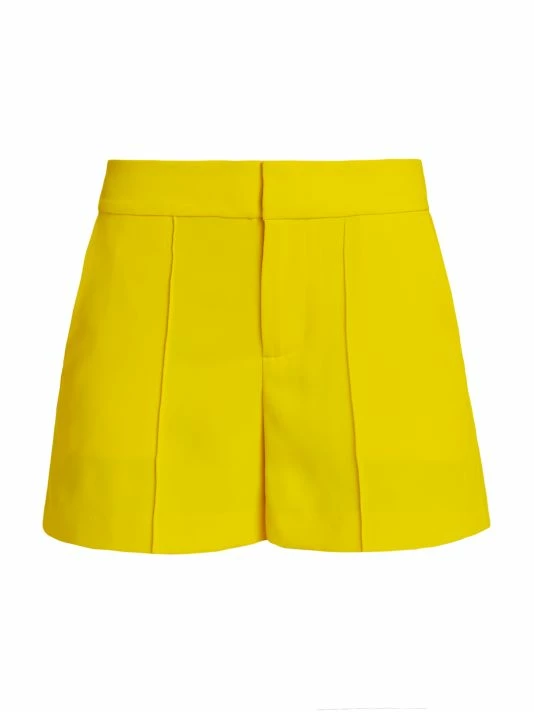 Alice + Olivia Dylan High-Waisted Pintuck Shorts Bright Poppy 3 Alice + Olivia Dylan High-Waisted Pintuck Shorts Bright Poppy - Image 3