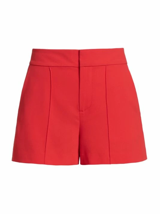 Alice + Olivia Dylan High-Waisted Pintuck Shorts Bright Poppy 4 Alice + Olivia Dylan High-Waisted Pintuck Shorts Bright Poppy - Image 4