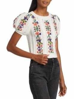 Alice + Olivia Daren Cotton & Wool Knit Crop Sweater -ALICE + OLIVIA Sales unnamed file 533