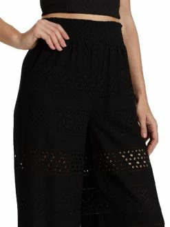 Alice + Olivia Russell Smocked Eyelet Wide-Leg Pants -ALICE + OLIVIA Sales unnamed file 549