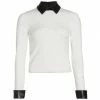 Alice + Olivia Dory Layered Sweater Soft White Black