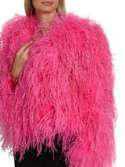 Alice + Olivia Kidman Dyed Ostrich Feather Jacket -ALICE + OLIVIA Sales unnamed file 588