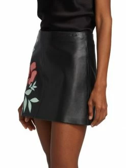 Alice + Olivia Riley Embroidered Vegan Leather Miniskirt -ALICE + OLIVIA Sales unnamed file 593