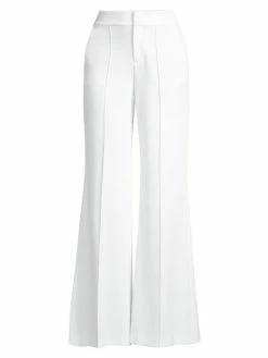 Alice + Olivia Dylan High-Waist Wide-Leg Pants White