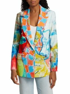 Alice + Olivia X Kidsuper Denny Printed Boyfriend Blazer -ALICE + OLIVIA Sales unnamed file 652