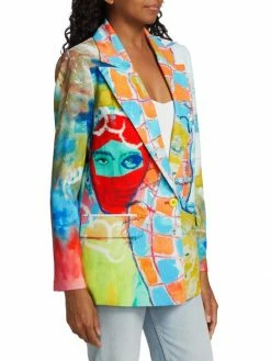 Alice + Olivia X Kidsuper Denny Printed Boyfriend Blazer -ALICE + OLIVIA Sales unnamed file 653