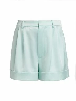 Alice + Olivia Conry Pleated Satin Shorts