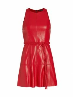 Alice + Olivia Leandra Vegan Leather Minidress