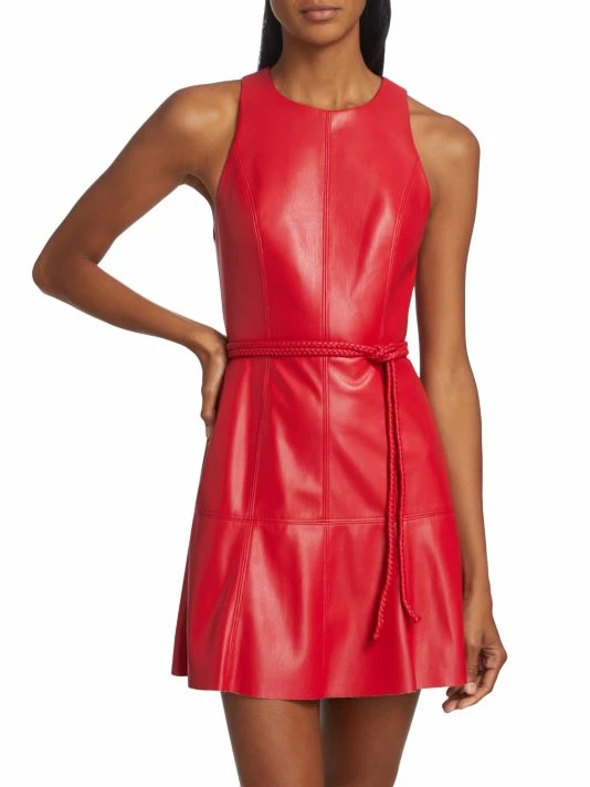Alice + Olivia Leandra Vegan Leather Minidress 3 Alice + Olivia Leandra Vegan Leather Minidress - Image 3