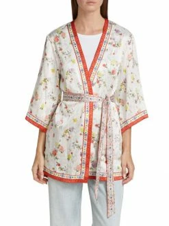 Alice + Olivia Domino Floral Satin Kimono -ALICE + OLIVIA Sales unnamed file 706