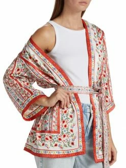 Alice + Olivia Domino Floral Satin Kimono -ALICE + OLIVIA Sales unnamed file 707
