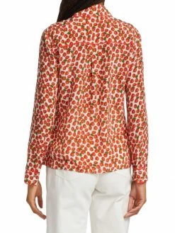 Alice + Olivia Willa Strawberry Silk Shirt -ALICE + OLIVIA Sales unnamed file 713