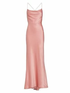 Alice + Olivia Montana Satin Cowlneck Gown Raspberry 7 Alice + Olivia Montana Satin Cowlneck Gown Raspberry -ALICE + OLIVIA Sales unnamed file 730