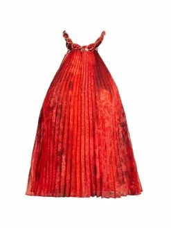 Alice + Olivia Alycia Pleated Halterneck Top