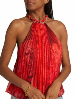 Alice + Olivia Alycia Pleated Halterneck Top -ALICE + OLIVIA Sales unnamed file 789