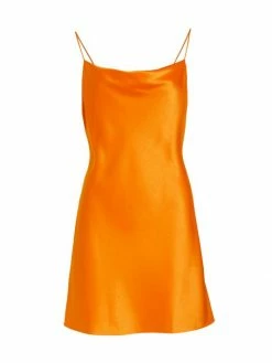 Alice + Olivia Harmony Satin Mini Slipdress