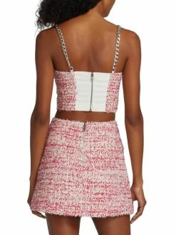 Alice + Olivia Cristi Chain-Strap Tweed Crop Top -ALICE + OLIVIA Sales unnamed file 809