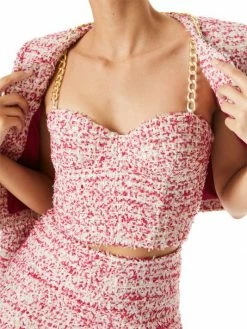 Alice + Olivia Cristi Chain-Strap Tweed Crop Top -ALICE + OLIVIA Sales unnamed file 810