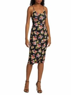 Alice + Olivia Delora Fitted Floral Midi-Dress -ALICE + OLIVIA Sales unnamed file 838