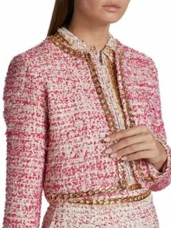 Alice + Olivia Kidman Chain-Trim Cropped Jacket -ALICE + OLIVIA Sales unnamed file 906