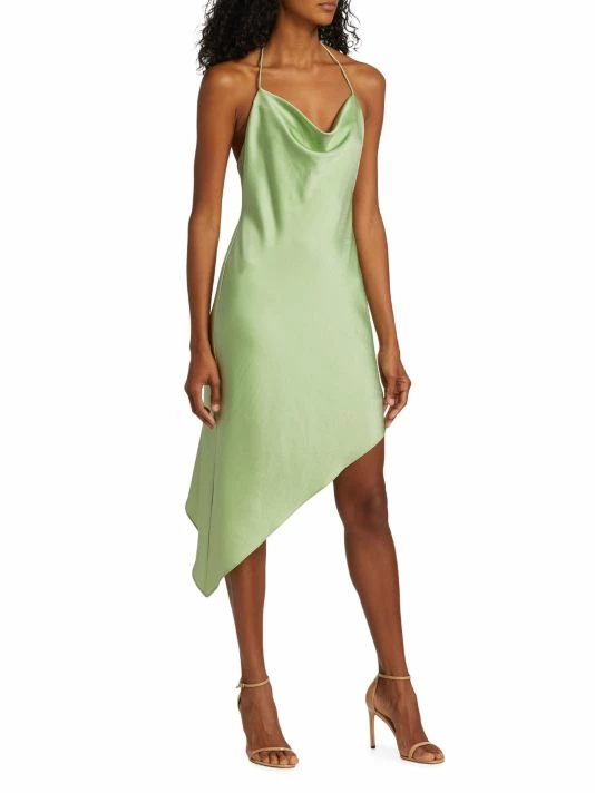 Alice + Olivia Harmony Asymmetric Satin Slip Dress 3 Alice + Olivia Harmony Asymmetric Satin Slip Dress - Image 3