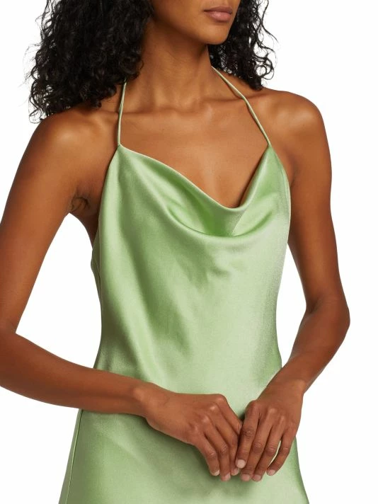 Alice + Olivia Harmony Asymmetric Satin Slip Dress 6 Alice + Olivia Harmony Asymmetric Satin Slip Dress - Image 6